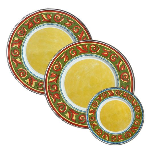 Formation 1980s metal enamelware plates set of 3 Tuscan Summer Dishes - Picture 10 of 10